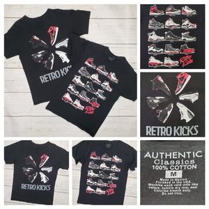 Authentic Classics Air Jordan Retro Kicks T-Shirt Bundle Med Jordan 1-14 Bred.